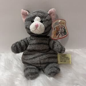 2001 Cuddle Zone Gray Tabby Kitty Cat Plush Target Stuffed Animal Beanbag w/ Tag